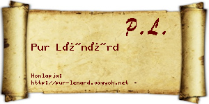 Pur Lénárd névjegykártya